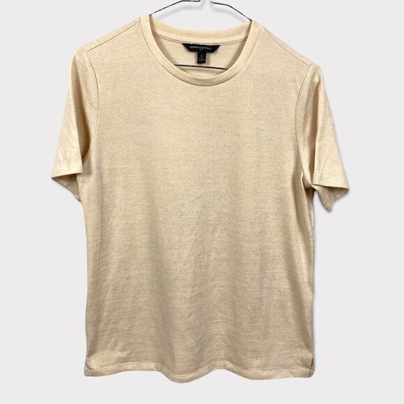 Banana Republic Tops - Banana Republic Gold Shimmer Short Sleeve Top